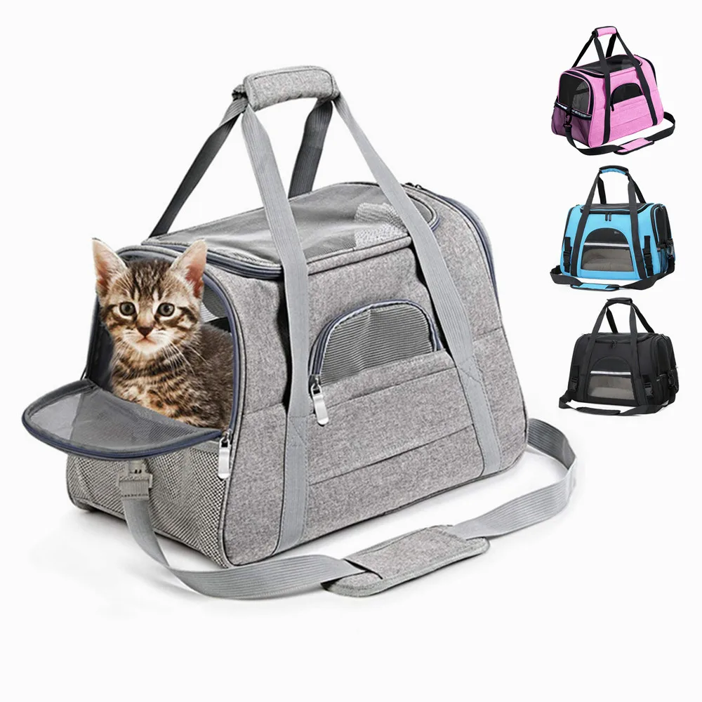 

Portable Cat Carrier Bag Breathable Soft Dog Backpack Pet Car Carrier Bag Airline Approved Transport Carrying For Cats Small Dog
