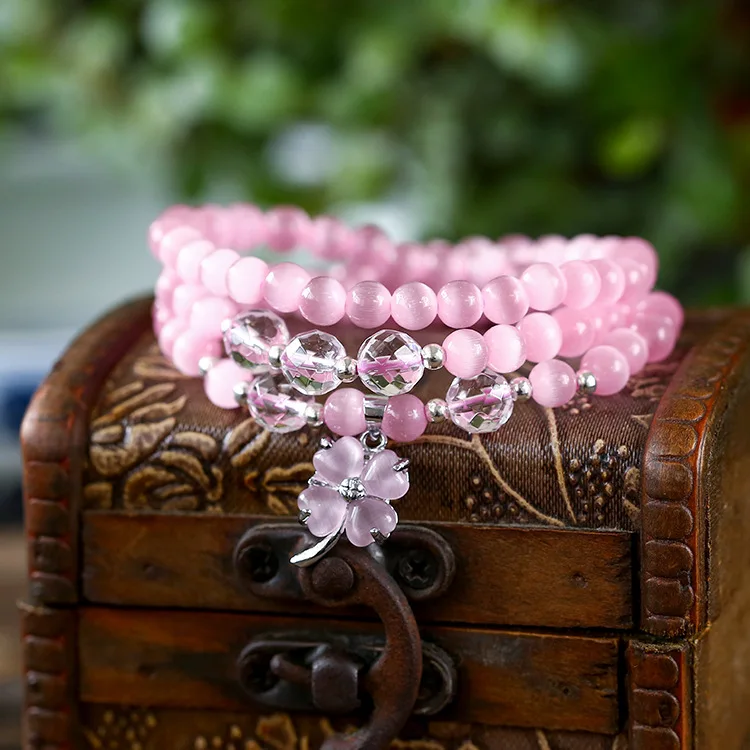 6 мм натуральный нефритовый Кристалл бусины клевер браслет оригинальный дизайн