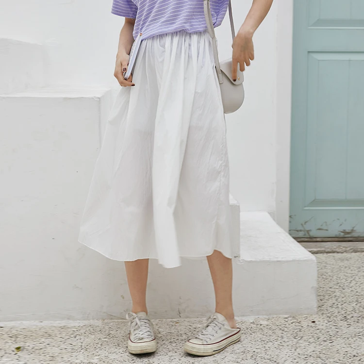 2020 юбка в складку с регулируемой степенью натяжения на талии длинная половину