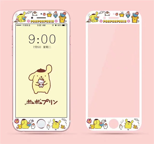Закаленное 3d-стекло с мультяшным рисунком для iPhone 6 6S 8 7 Plus Защитная пленка экрана