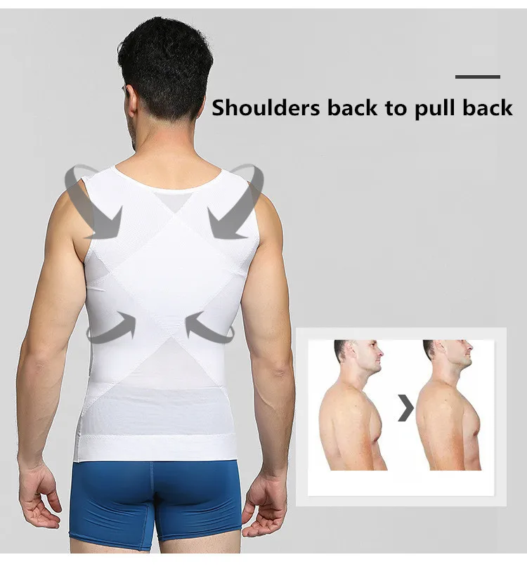 Мужская футболка для коррекции фигуры топы похудения и живота Корректор осанки |