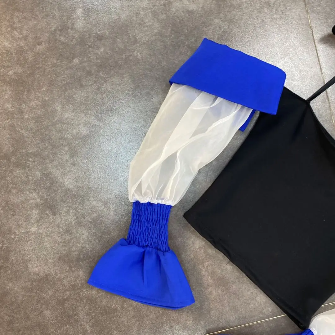 

ZCSMLL Sexy Tops Women 2021 Spring Bow Tie Decoration Flanging Organza Foam Sleeve Decoration Carefully Shirt Tide