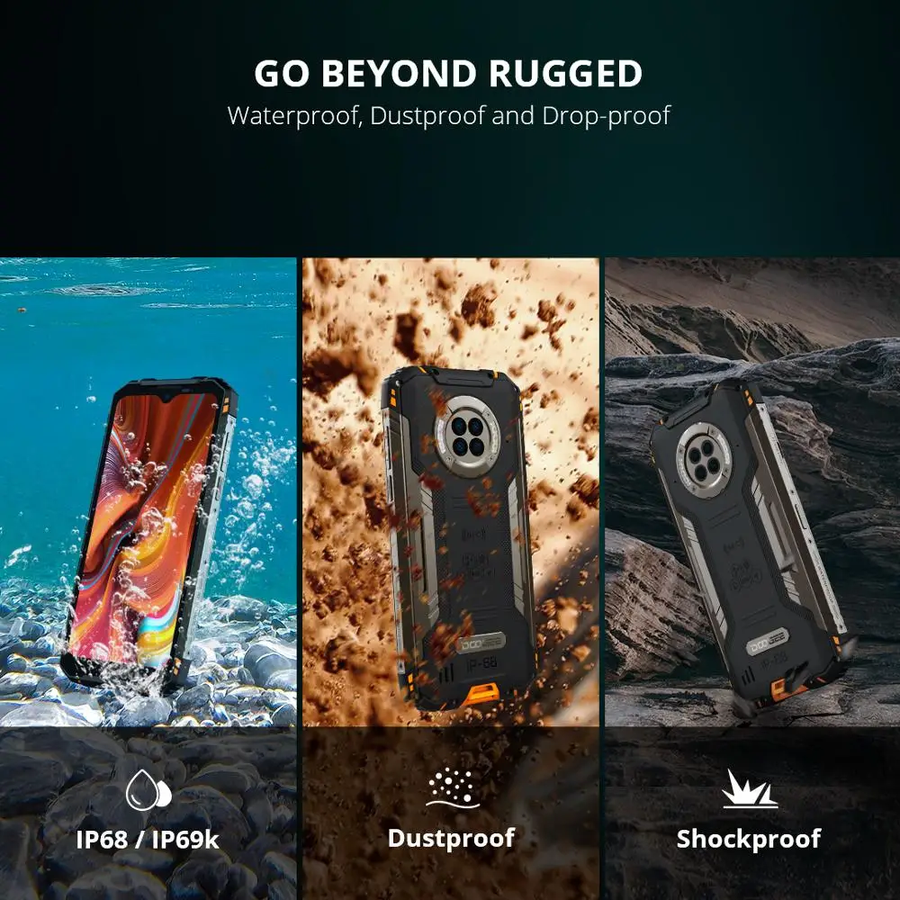 DOOGEE S96 Pro 2021 Rugged Phone 48MP Quad Camera smartphone 20MP Infrared Night Vision Helio G90 Octa Core 8+128GB NFC