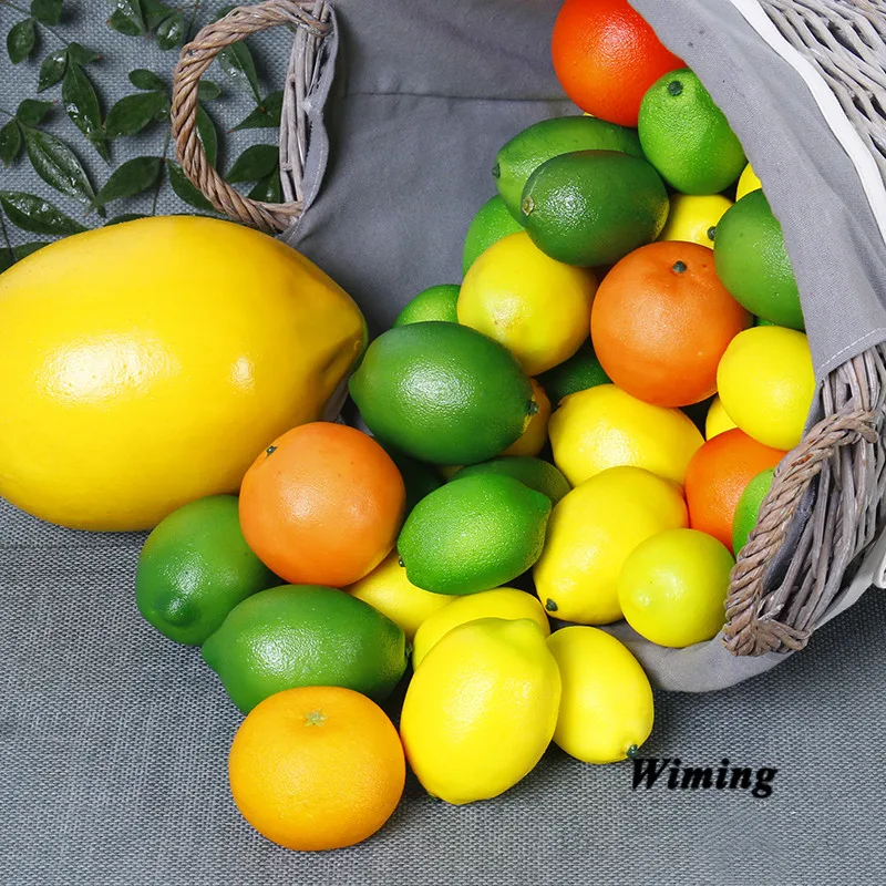 

Foam Artificial Fruits Fake Lemon model Lifelike Simulation Fruit props for Party supplies cabinet shop store Home Decoration