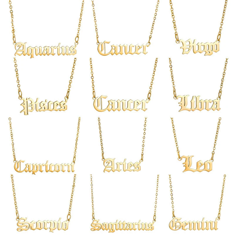 Женское ожерелье с подвеской в виде букв 12 созвездий | Украшения и аксессуары
