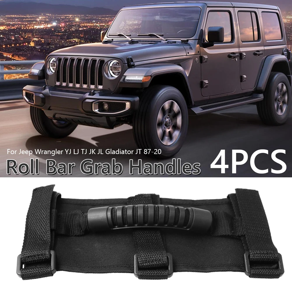 

4pcs High-quality Car Inner Door Panel Roll Bar Grab Handles for Jeep Wrangler YJ LJ TJ JK JL Gladiator JT 87-20 Car Accessories