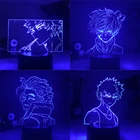 Новейший светодиодный 3d ночник с аниме Моя геройская Академия, украшение для спальни, подарок на день рождения, манга, гаджет, лампа для моя геройская академия, черная основа