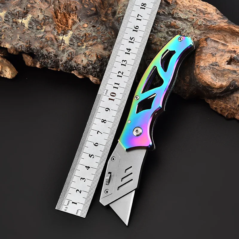 

Stainless Steel Art Knife, Paper Paper Cutting Knives Unpacking Knife Household Portable Tool Mini Outdoor Self-defense Knife
