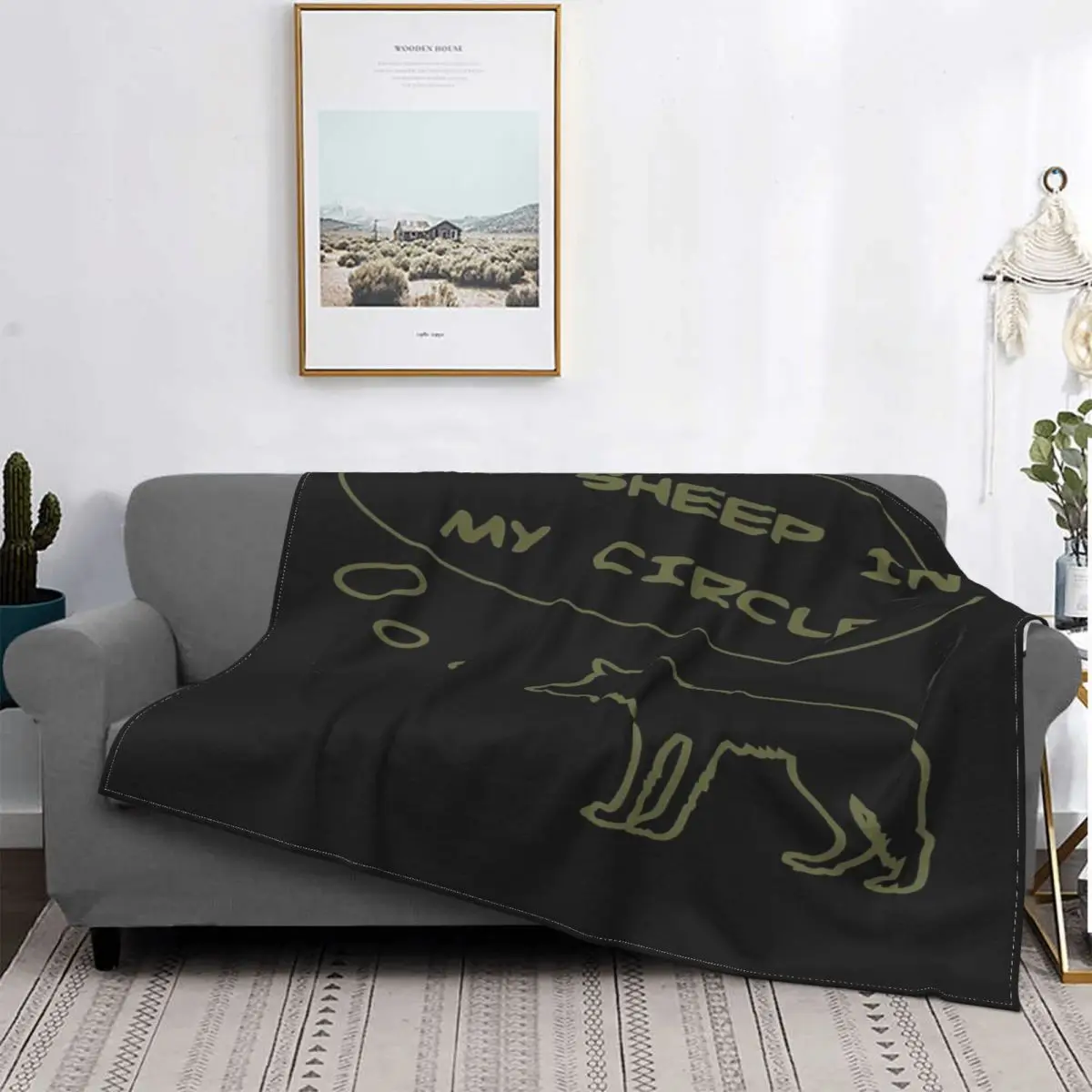 

No Sheep In My Circle-Manta sarcástica para cama, colcha a cuadros, toalla, manta de verano a cuadros en el sofá, 3 unidades