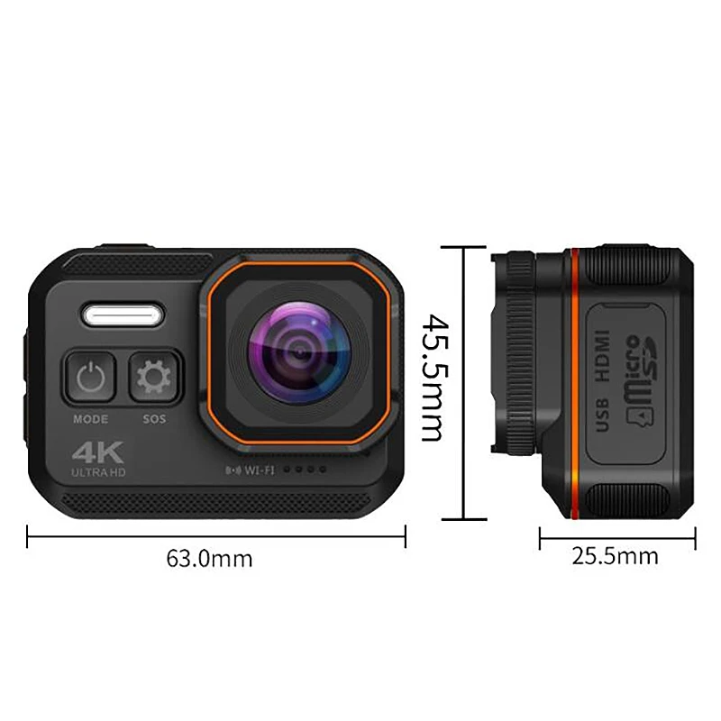Многофункциональный 4K SOS WiFi фонарик WDR запись Водонепроницаемый Спорт на