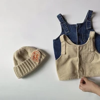 2022 new autumn baby sleeveless coat fashion boys denim vest single breasted jacket for girls vintage children clothing