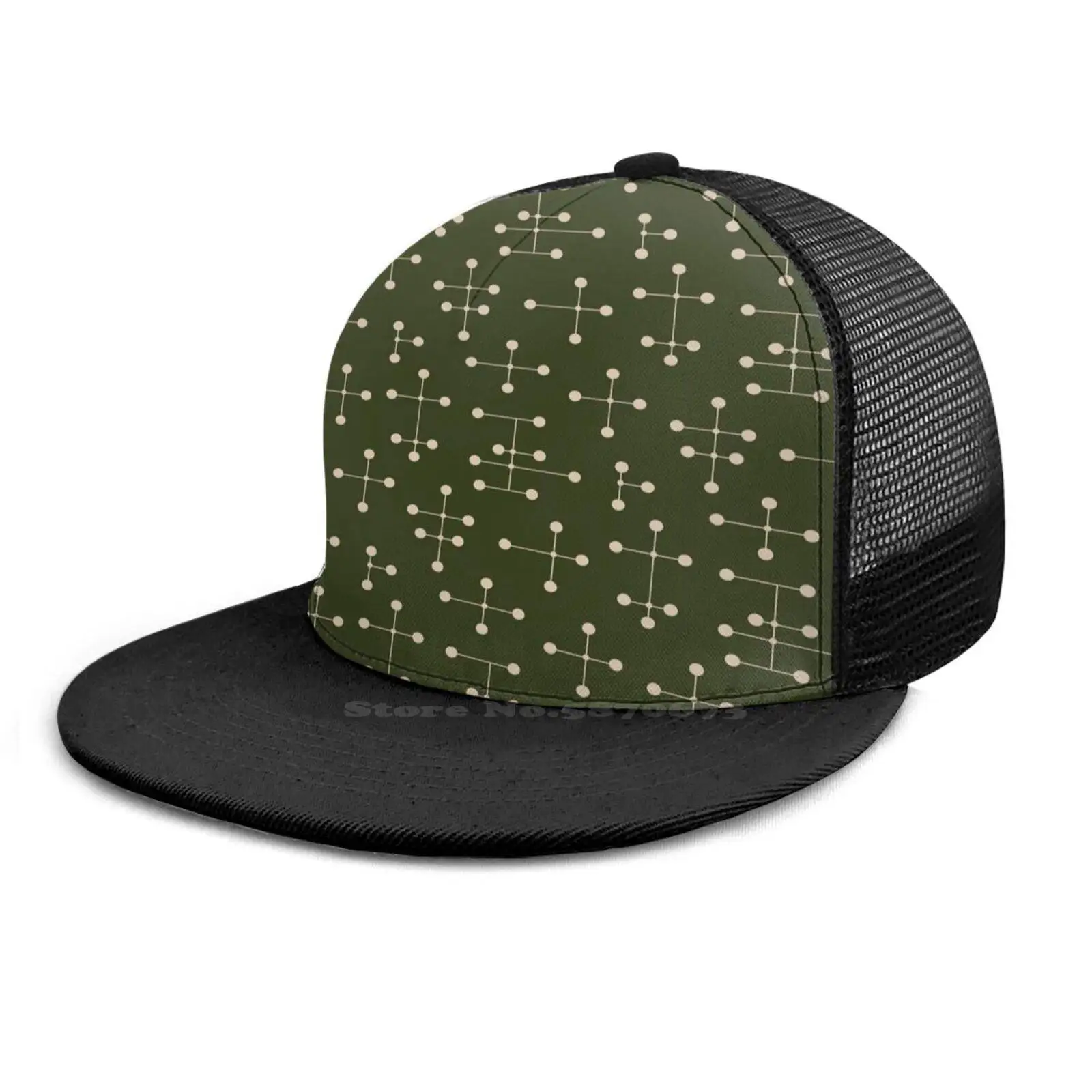 Модная кепка Midcentury в современном стиле горошек 46 черная серая темно синяя