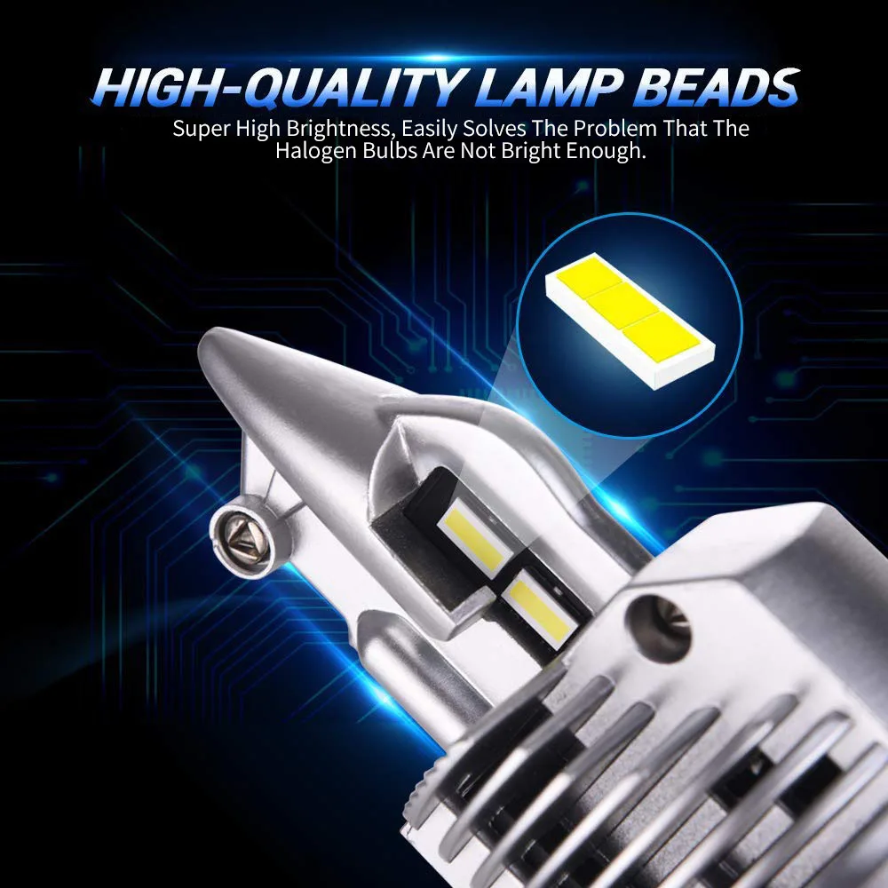 Светодиодсветодиодный лампы для фар KAFOLEE H4 9003 HB2 12 В 24 80 Вт лм|Передние LED-фары авто|