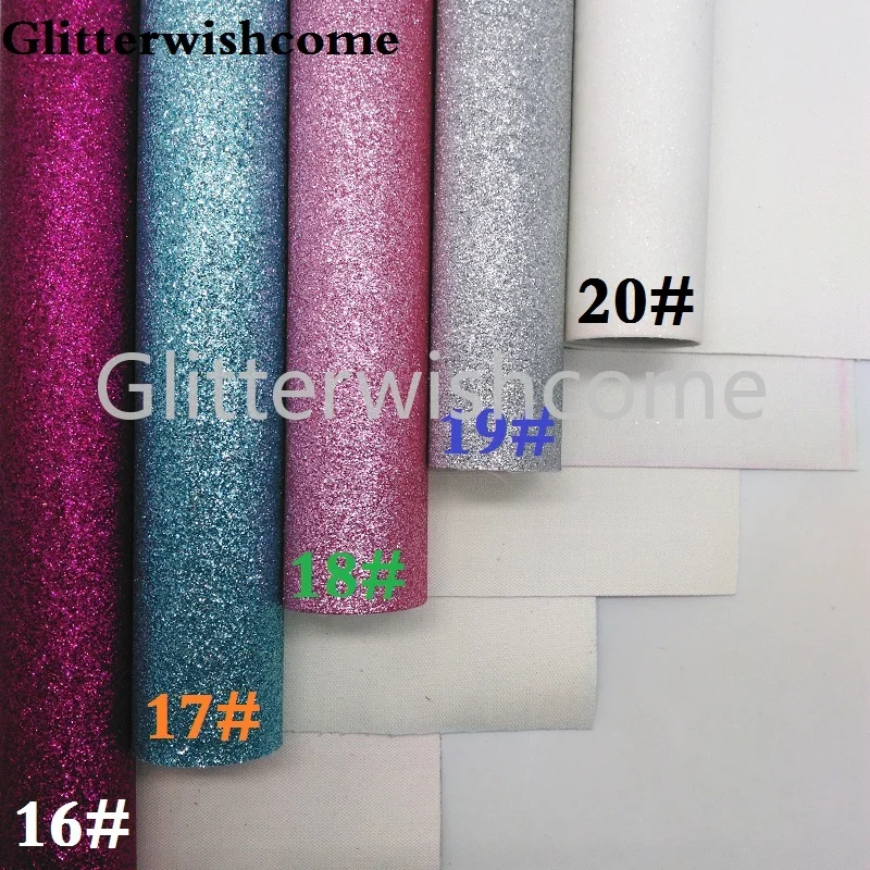 Glitterwishcome 21X29 см A4 Размер Vinilo Textil, Vinil Para Lazos, блестящий винил, тонкая блестящая ткань для бантов, GM154A