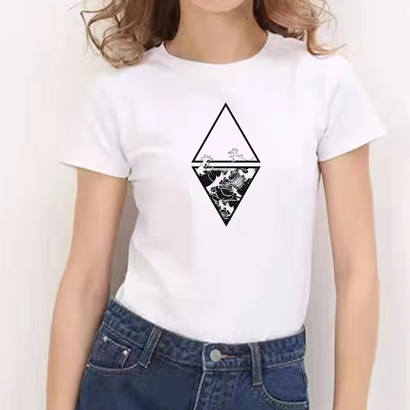 

2021 Summer Graphic Casual T Shirt Women White Tees T Shirt Print Bowknot T-Shirt Casual Summer Short Sleeve Shirt Oversized