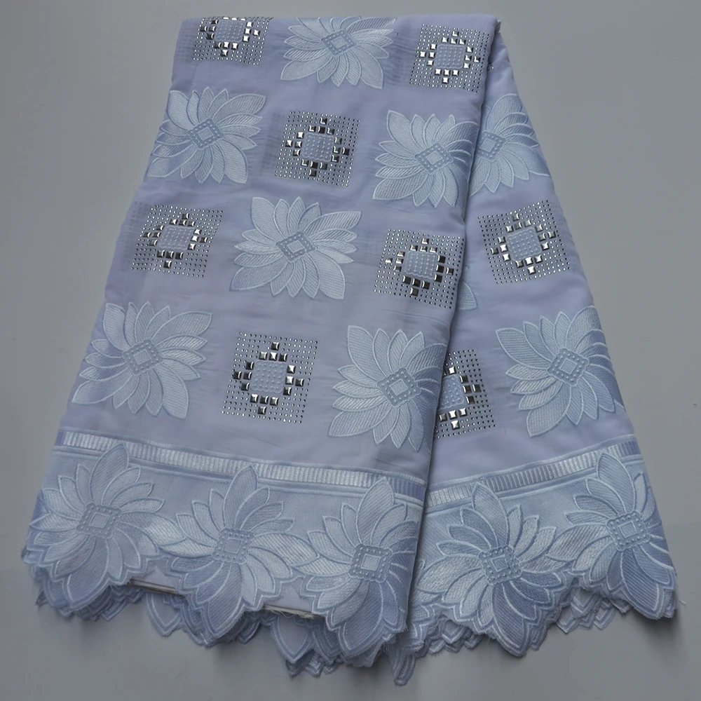 Шнур из французской органзы Glass стразы Высококачественная вышитая Африканская