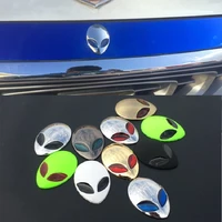 1pcs metal 3d alienware alien head auto logo sticker vinyl badge car decals graphic high quality car styling auto accessories