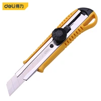 deli cutter utility knife sharp auto lock replaceable blade small knife paper cutter office school supplies pocket knife 1pcs