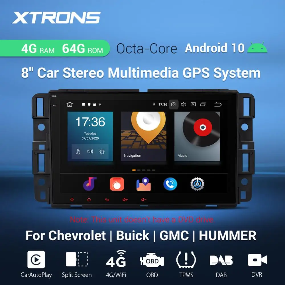 Автомобильный радиоплеер XTRONS 8 дюймов Android 10 0 Восьмиядерный GPS OBD для Chevrolet Tahoe Impala