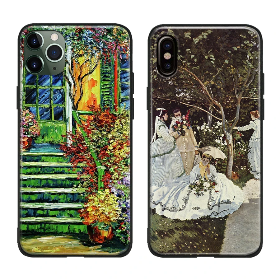 Мягкий силиконовый чехол для телефона Monet с подсолнухами пейзажем