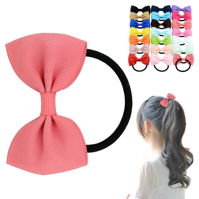 

20pcs Baby Girls Boutique Hair Band Rope Bow Grosgrain Ribbon Elastic Headband 40JC