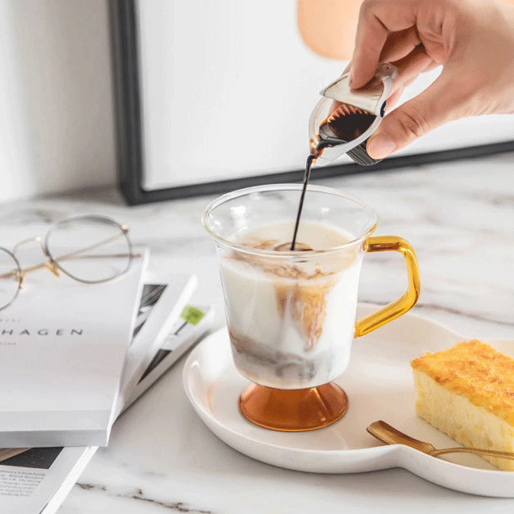 

1PC 300ML Colored Handle Glass Tall Hot Drinking Cup Coffee Cup Champagne Set Juice Milk Container Cup Kitchen Tea Drinking Set