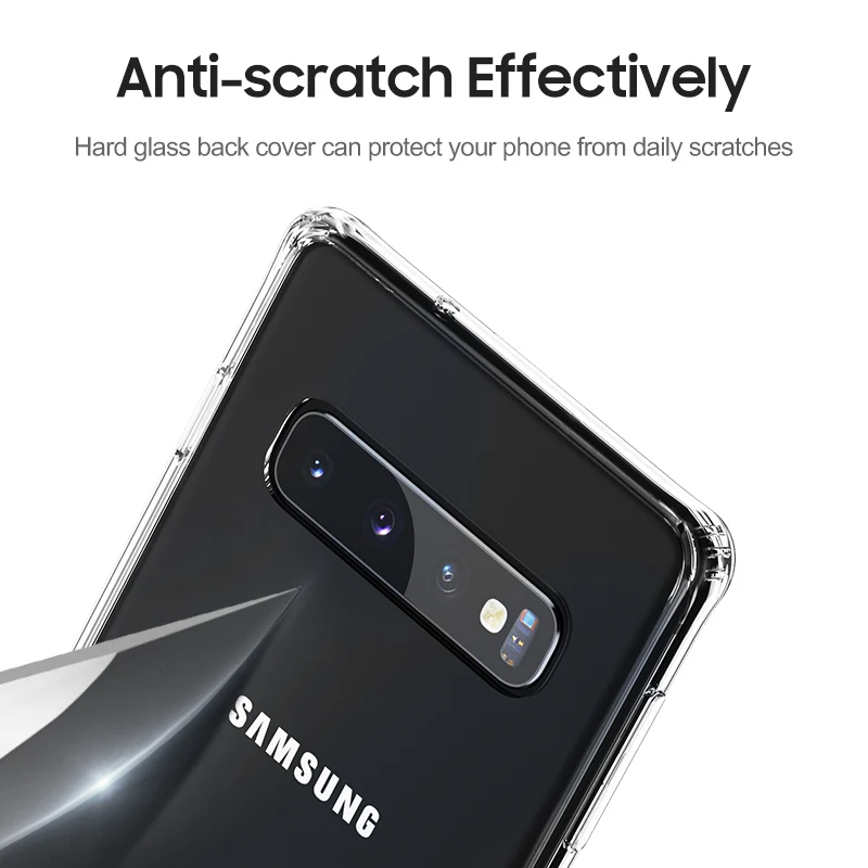 Benks Мягкий ТПУ чехол + крышка из закаленного стекла Прозрачный для телефона samsung S10