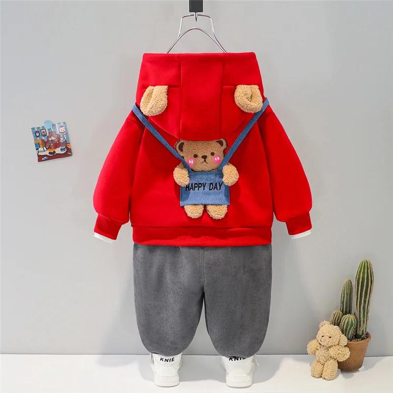 

Autumn Newborn Sweatshirt Suit Kids Hooded Hoodie+Pants 2pcs Baby Boy Girl Clothing Sets Children's Cotton Thick Warm Outfits