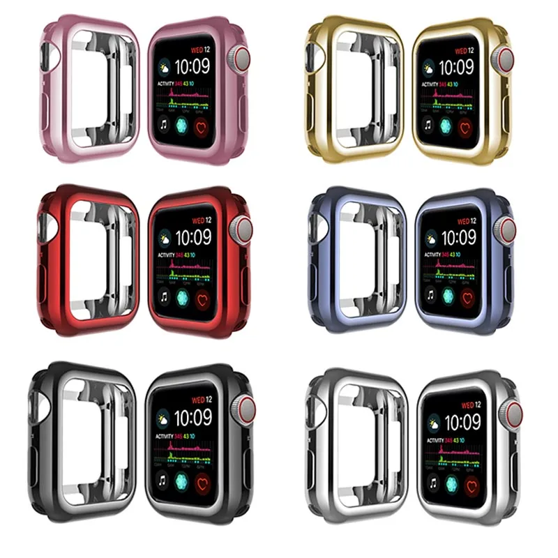 Чехол для наручных часов Apple Watch 4 5/3/2/1 40 мм 44 царапин половина пакета electroplating TPU шесть цветов чехол s для наручных часов iWatch, версия 3, 2, 42 мм, 38 мм