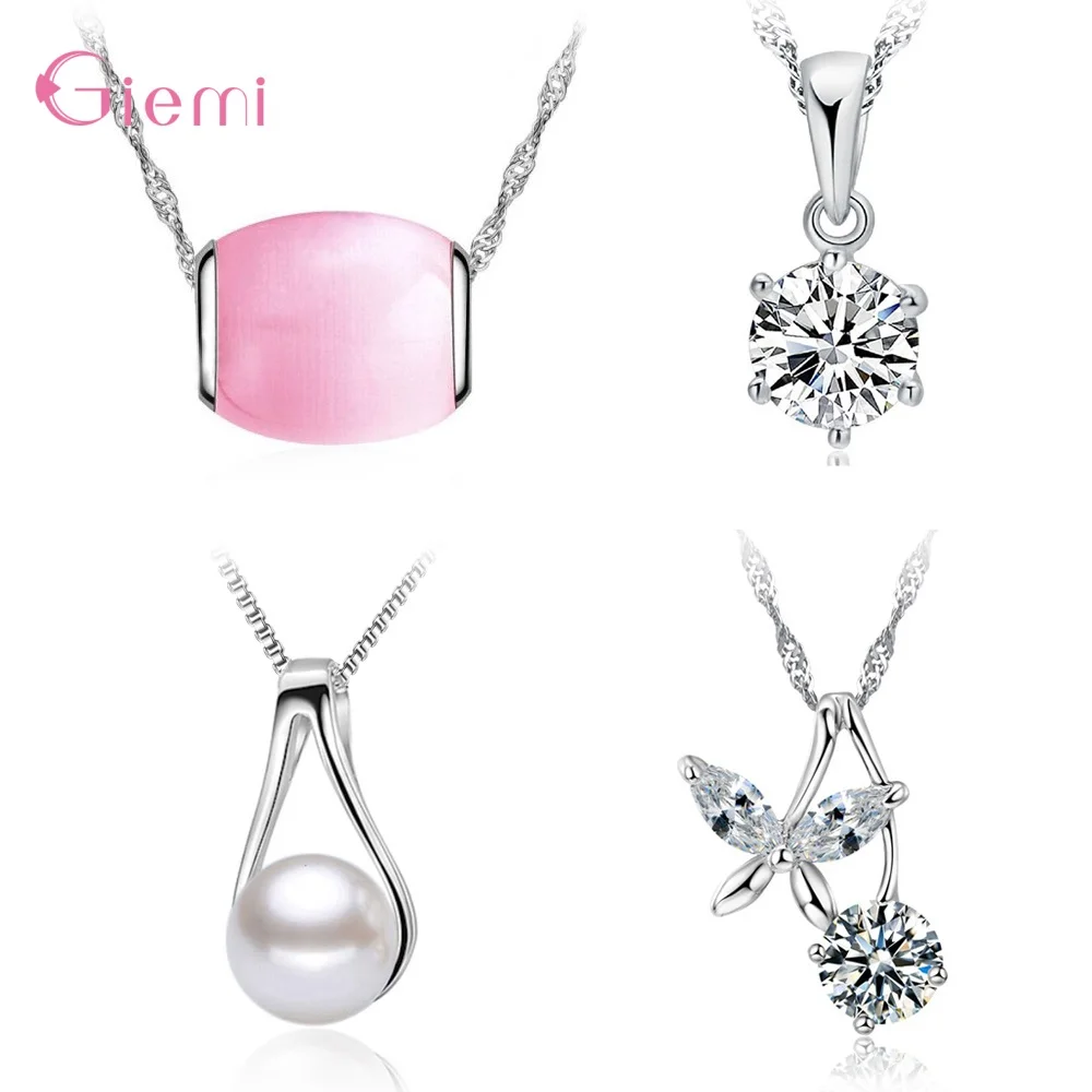 

New Arrival 925 Sterling Silver Fashion Best Friend Crystal Chain Necklace For Women Girls Fashion Jewelry Wholesale