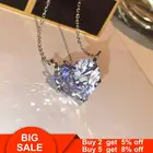 Женское колье из серебра 925 пробы, с фианитом AAAAA