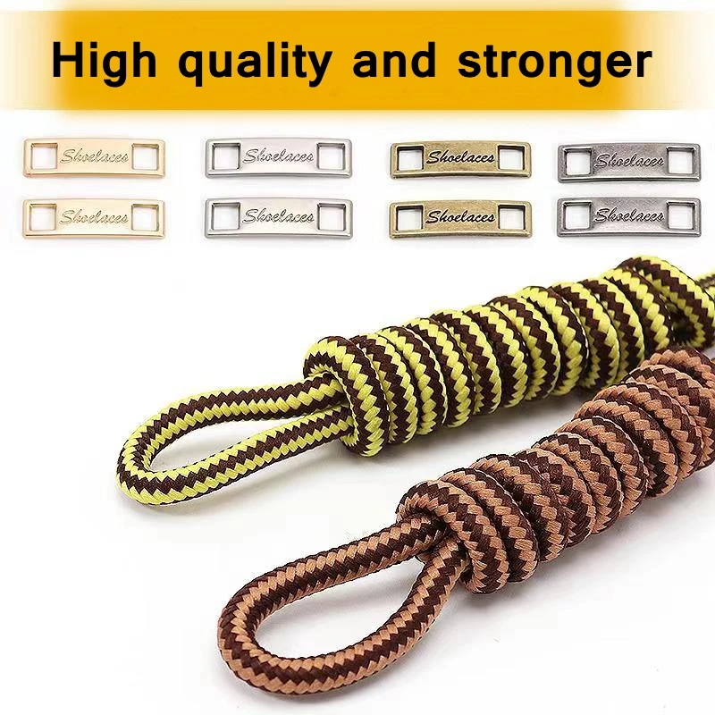 

1Pair Striped Double Color Shoelaces Outdoor Sneakers Shoe laces Martin Cotton Tooling Boots Shoelace White Shoes Lace Strings