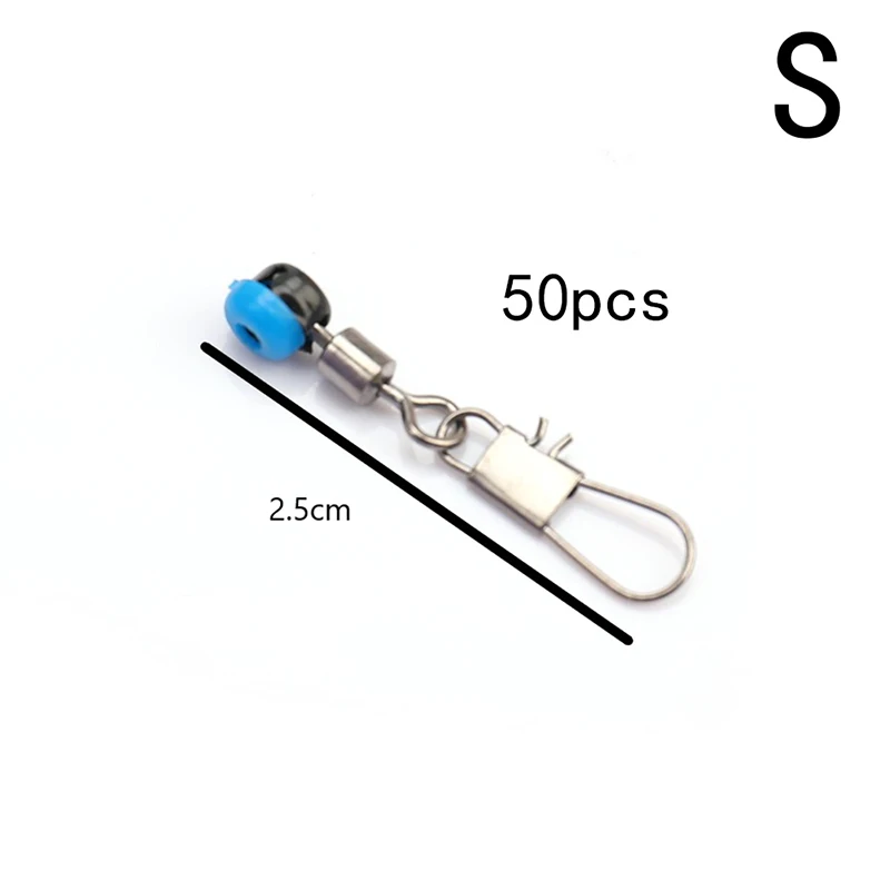 

50pcs Fishing Line to Hook Swivels Shank Clip Connector Interlock Snap Connector Pin Bearing Rolling Swivel Snap