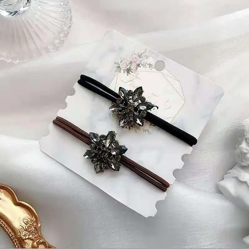 

Retro rhinestone female hair rope simple temperament head rope tie ponytail rubber band hair tie