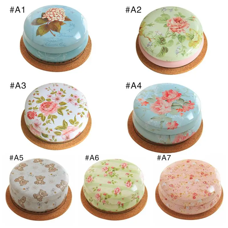 Коробка для мелочей в форме цветка портативная жестяная коробка мелочи кофе чая Z