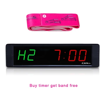 Ganxin 1 Inch 6 Digits Remote Control Interval Timer Gym Clock with  TABATA/FGB/HIIT/EMOM  Function