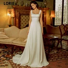 Свадебные платья-трапеция LORIE 2020, свадебные платья с квадратным вырезом и открытой спиной, дешевые пляжные свадебные платья для женщин