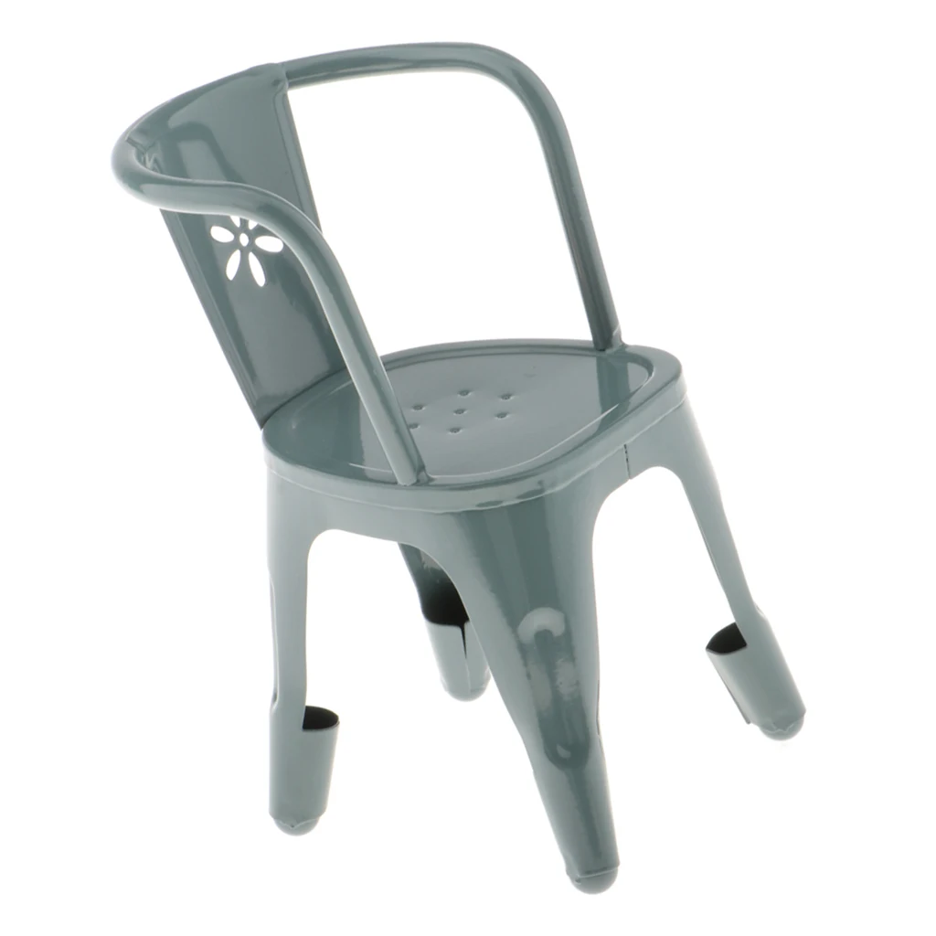 

1/6 Mini Metal Single Chair Simulated Life Scene Furniture for Dolls House, Kids Pretend Play Toys
