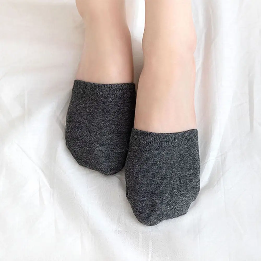 

10 Colors Woman Summer Forefoot Socks Thin Cotton Sweat Socks Non-Slip Slippers High Heels Invisible Half Foot Socks