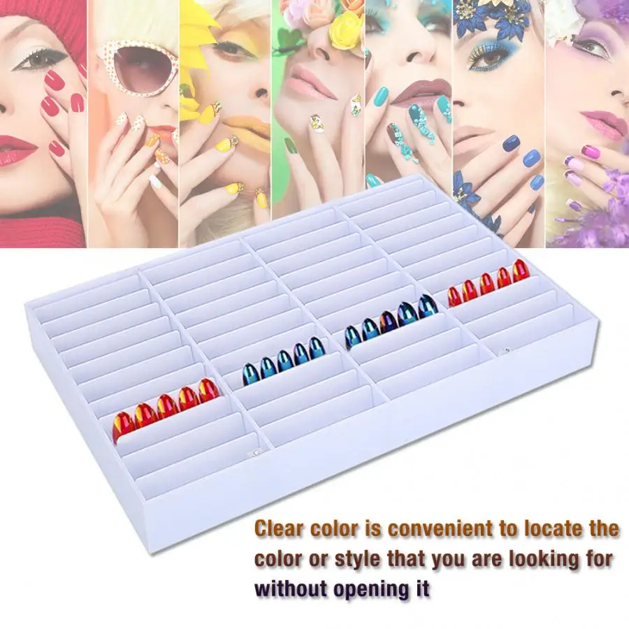 Контейнер для украшений с имитацией насадок ногтей 44 отделения кейс хранения