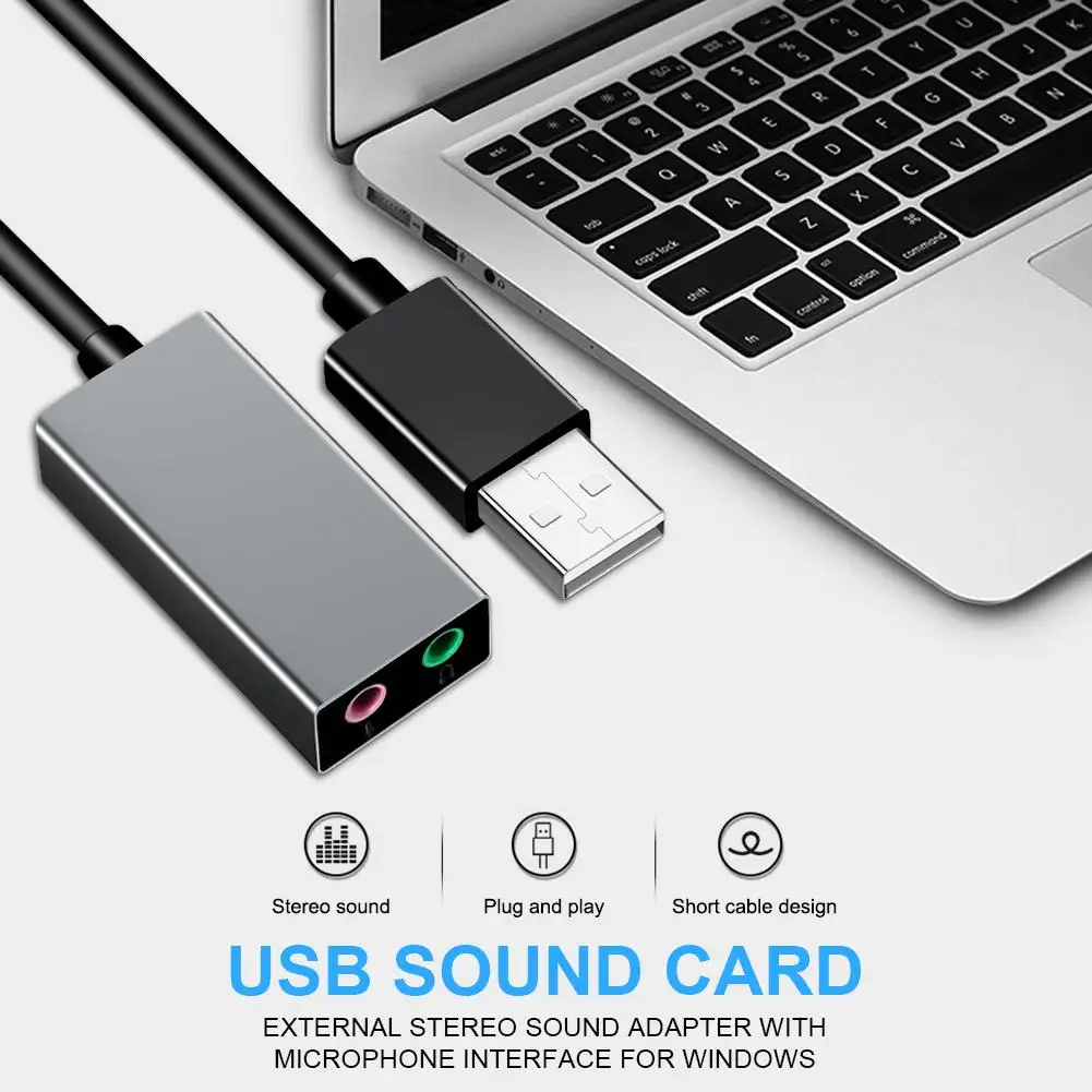 Внешняя звуковая карта USB стерео микрофон динамик разъем 3 5 мм Кабель-адаптер для