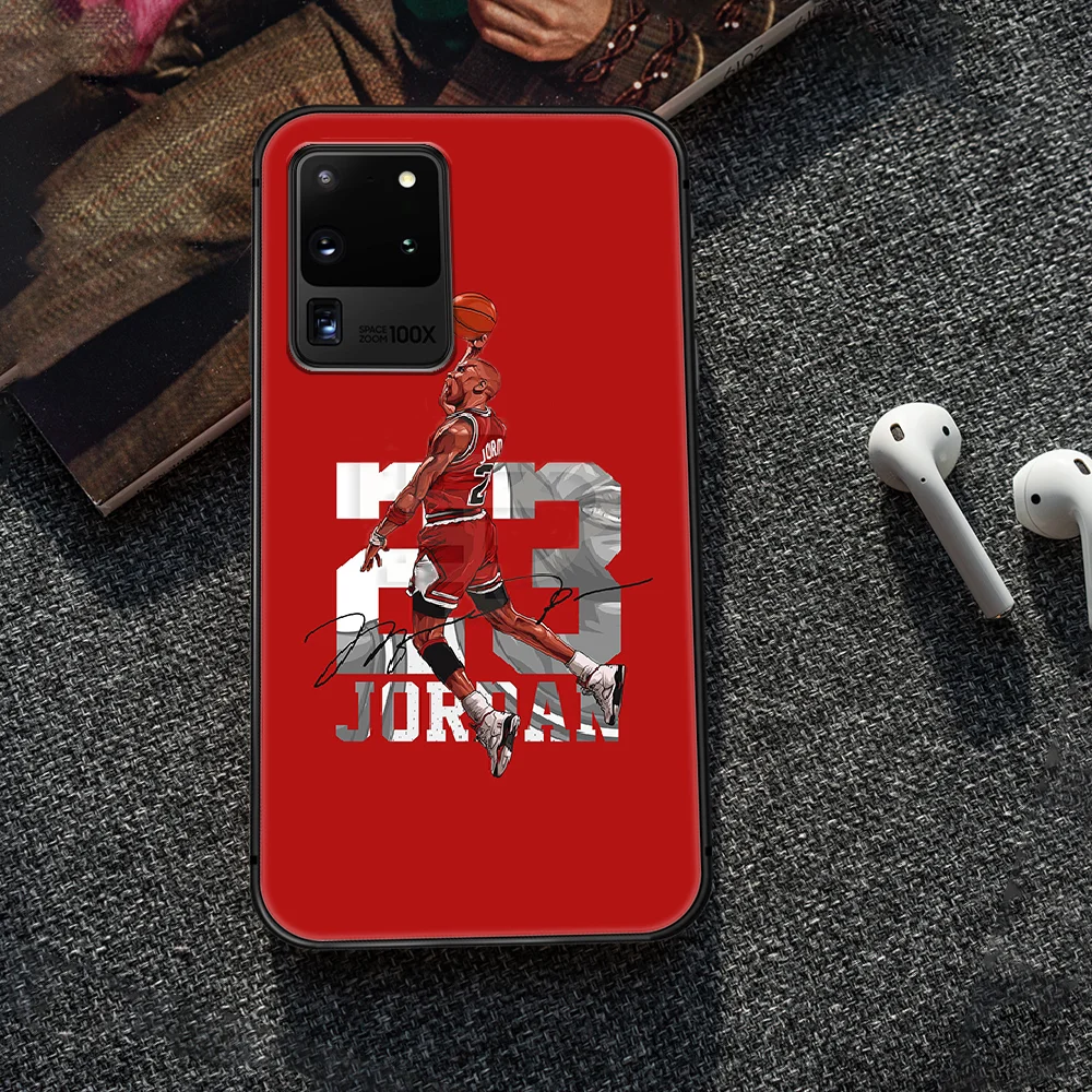 

basketball star Jordan 23 Phone Case Cover Hull For Samsung Galaxy S 7 8 9 10 e 20 FE edge uitra plus Note 9 10 20 black Cell