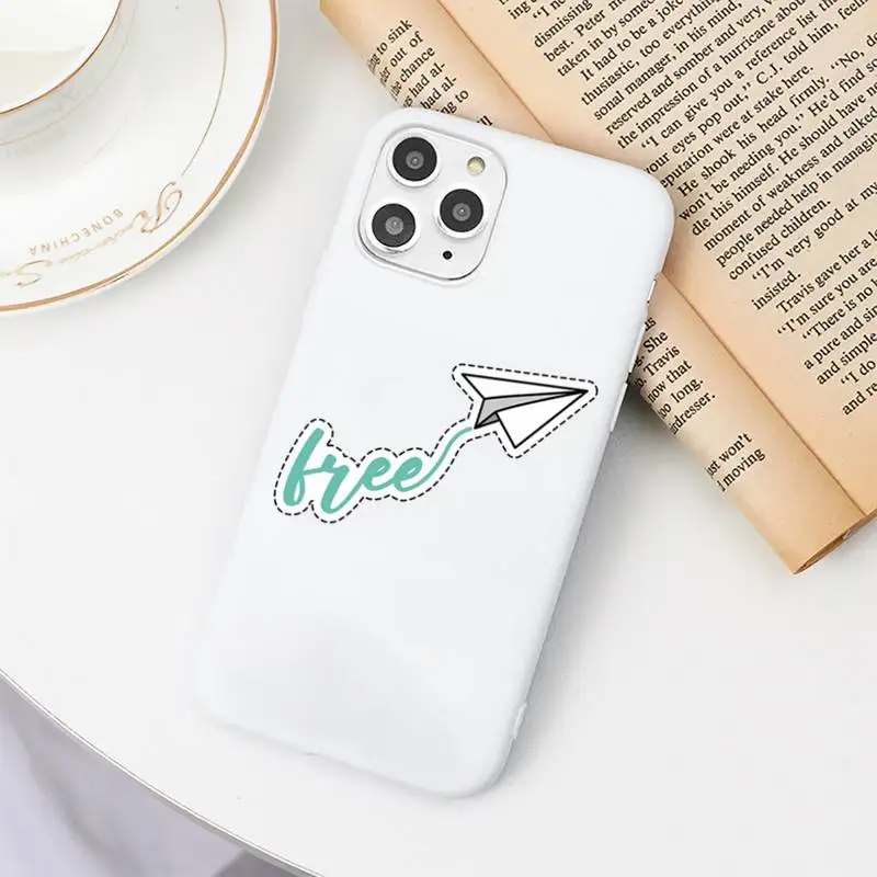 

paper airplane Childhood flying cute Phone Case Candy Color White for iPhone 11 pro XS MAX 8 7 6 6S Plus X 5S SE 2020 XR
