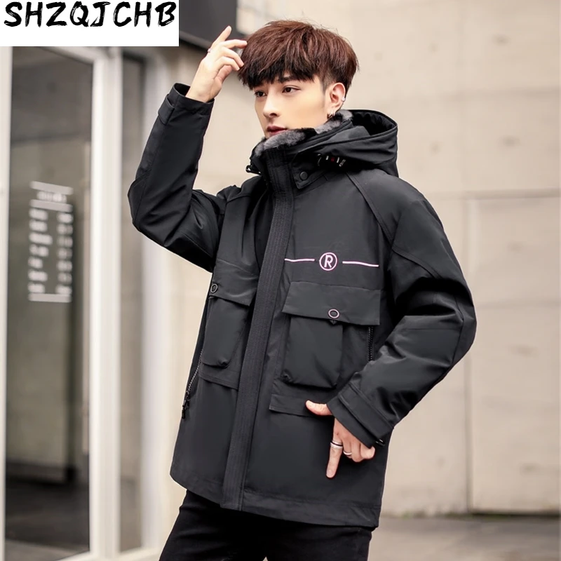 

JCHB 2021 Real Fur Coat Men Rabbit Fur Coat Mens Clothing Goose Down Jacket Korean Warm Winter Jacket Real Fur Parka Casaco P03