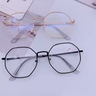 Модные очаровательные ретро очки в металлической оправе с прозрачными линзами Восьмиугольные многоугольные женские очки в стиле гик