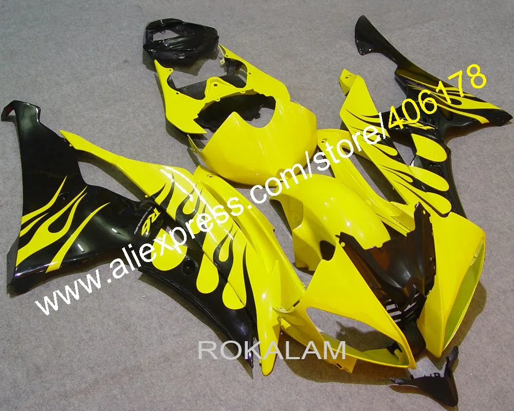 

YZF600 R6 Fairing For Yamaha YZF 600 R 6 2008 2009 2010 2011 2012 2014 2015 2016 Yellow Flame Fairings (Injection Molding)