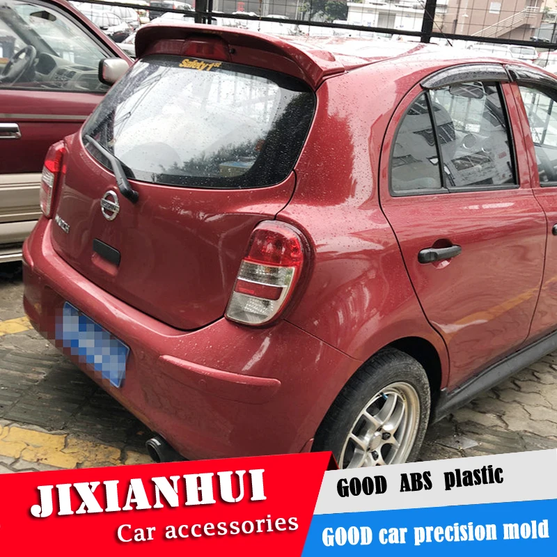 Спойлер для мартовского спойлера 2011-2015 Nissan March ABS пластик Материал заднее крыло