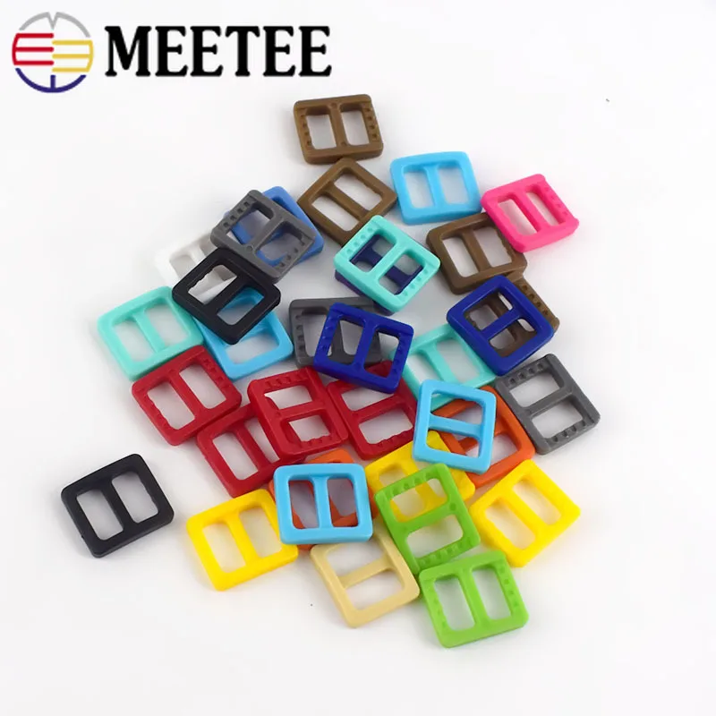 20/50/100 шт. Meetee цветной 10 мм пластиковый слайдер Tri Glide Регулируемая пряжка ошейник