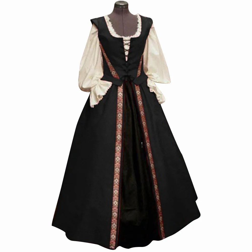 Женское платье 18th Century возрождения средневековый костюм с пышными рукавами