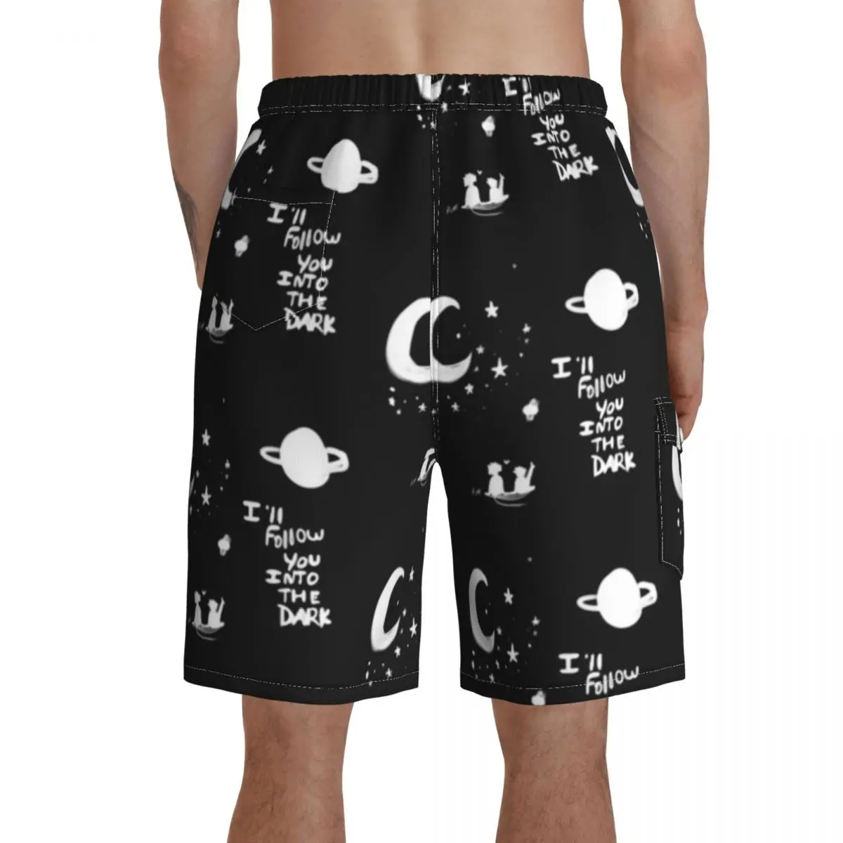 

Moon Board Shorts Men Bathing Swimming Trunks Polyester Funny Swim Trunks